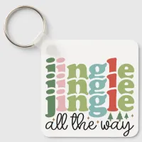 Jingle all the way Retro Groovy Christmas Holidays Keychain