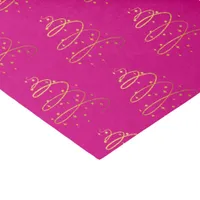 Abstract Sparkling Gold, Magenta Christmas Tree Tissue Paper