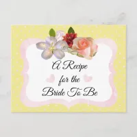 Yellow and Rose Gold Blush Pink Recipe Card