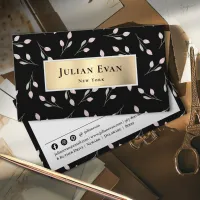 Black and Gold Floral Business Cards