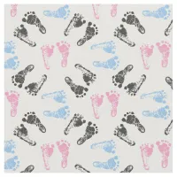 Gender Neutral Baby Footprint Fabric