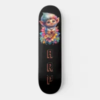 *~* Troll AP89 Hippie Neon Whimsical Initial Cute Skateboard