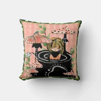 Natures Garden Girl Throw Pillow