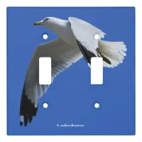 Breathtaking Ring-Billed Gull in Flight Light Switch Cover