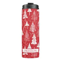 Red Christmas Pattern#6 ID1009 Thermal Tumbler