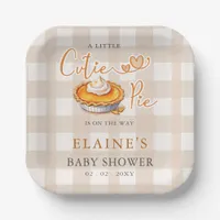 Little Cutie Pie Pumpkin Pie Fall Baby Shower Paper Plates