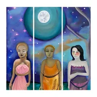 Energy of the Moon | Celestial Artwork Triptych