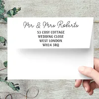 Elegant Mr & Mrs Wedding Return Address Envelope