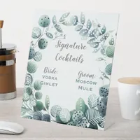 Eucalyptus Leaves Botanical Greenery Pedestal Sign