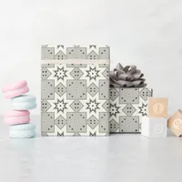 Monochrome Stars and Dots Wrapping Paper