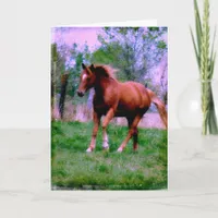 Spring Dreams, Sorrel Trotting, Birthday Card