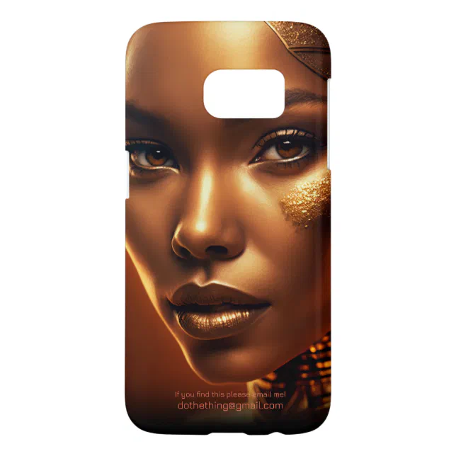 Woman Face Gold Makeup Portrait Samsung Galaxy S7 Case