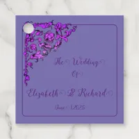 Romantic, Vintage, Antique Purple Wedding  Favor Tags