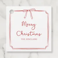 Personalized Minimalist Bow Design Christmas Party Favor Tags