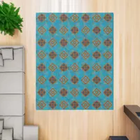 Southwest Mountain Peaks Geometric Turquoise 10x8 Rug