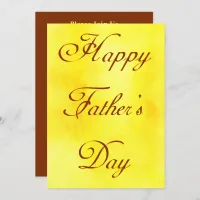 Happy Fathers Day Yellow Summer Picnic Party Invitation