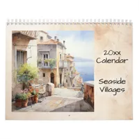 Seaside Villages Illustration Watercolor  Calendar