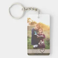 Custom 2 Photo and Text Dbl Sided Acrylic Keychain