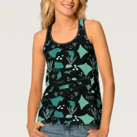 Manta Rays Underwater Sea Life Pattern Tank Top