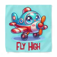 Monogrammed Cartoon plane blue | Bandana