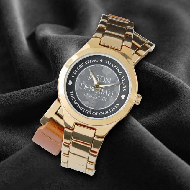 Elegant 4th Linen Wedding Anniversary Celebration Watch