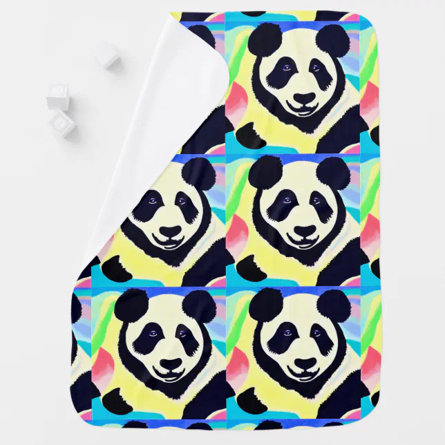 Panda multicolored background baby blanket
