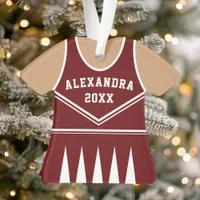 Cheerleader Outfit Varsity Team Uniform Maroon Ornament