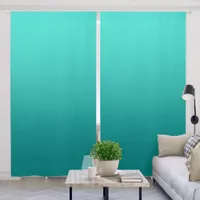 Turquoise to Teal Gradient Blackout Curtains