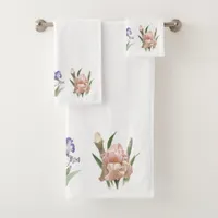 Iris Flower Garden Bath Towel Set