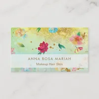 *~* Modern Gold Glitter Vintage Floral Pattern Business Card