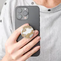 Cute Modern Elegant Gray Gold Marble PopSocket