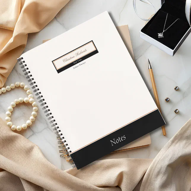 Classy Black Ivory Notebook