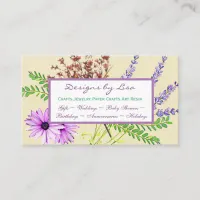Pretty Floral Lavender and Daisies Crafting Business Card