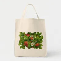 Vintage Strawberry Plant Tote Bag