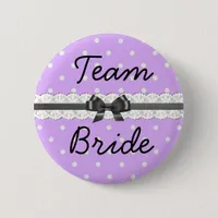 Purple Polka Dot Team Bride Bachelorette Party Button