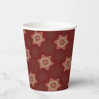 Elegant Holly Star Christmas and Yule Paper Cups