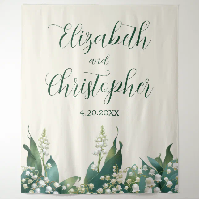 Elegant Lily of the valley Floral Wedding  Tapestry