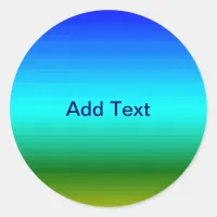 Sea and Sky Blue and Green Gradient Classic Round Sticker