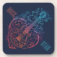 Guitar Heart Beverage Coaster