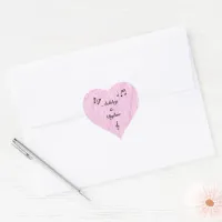 Music Butterfly Leaves Pink Purple Wood Wedding Heart Sticker