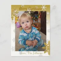 Add a Photo to this Gold Christmas Card