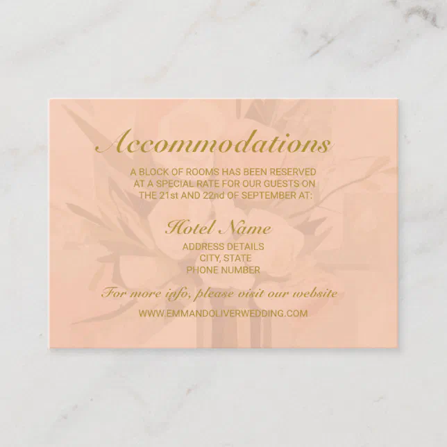 Trendy Chic Wedding Accommodations Enclosure Card