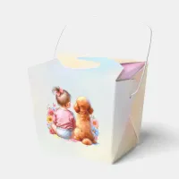 Baby Girl and an Apricot Poodle Favor Boxes