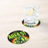 Enigmatic Aliens Appear Near Area 51 Round Paper Coaster