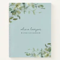 Dusty Blue Botanical Letters to Daughter Journal