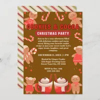 Cookies & Coca Christmas Brown Party Invitation