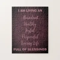 Positive Affirmations Plum & Pink Impossible Swirl Jigsaw Puzzle