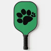 Pickleball Paddle - Polydactyl Pawprint on Green