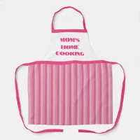 Simple Pink Stripe Mom's Home Cooking Apron