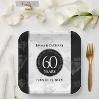 Elegant 60th Diamond Wedding Anniversary Paper Plates